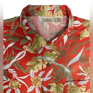 L. L. Bean Mens Hawaiian Shirt Vacation Size XL Tall